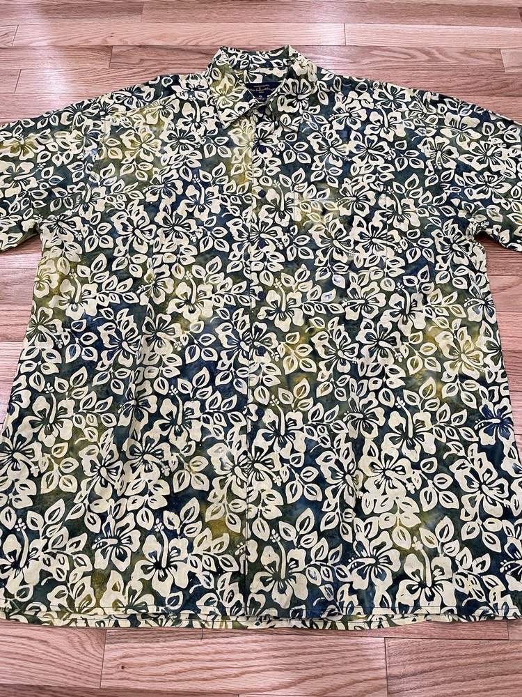 Pete Huntington Bali Hawaiian S/S Shirt Handcrafted Mens Size XL