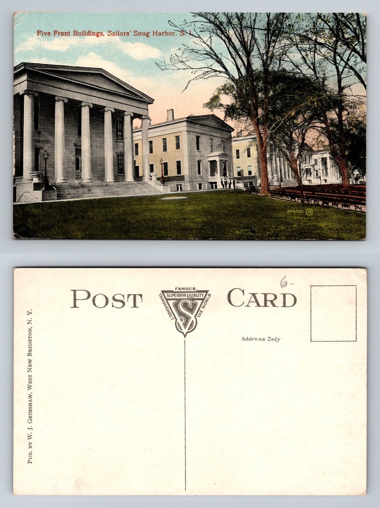 Staten Island, NY-New York, Five Front Buildings Snug Harbor Vintage Postcard