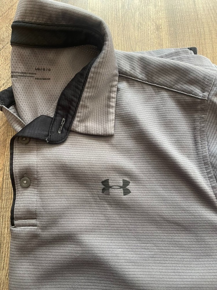Under Armour Men's Tech Golf Polo - Gray, Large Loose Fit