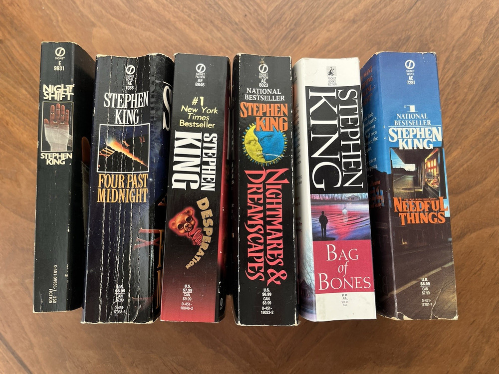 Stephen King, lot of 6 Paperback Thriller Books Some Vintage, Some First Edition