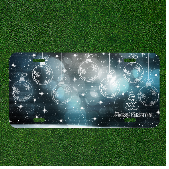 Custom Personalized License Plate Auto Tag With Stunning Christmas Ornaments