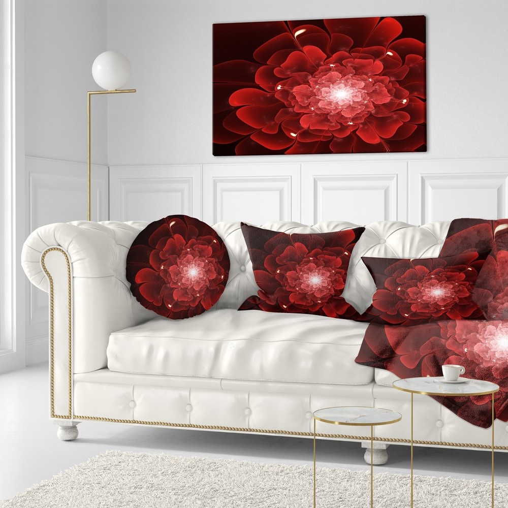 Designart 'Fractal Flower Clear Red Digital Art' Floral