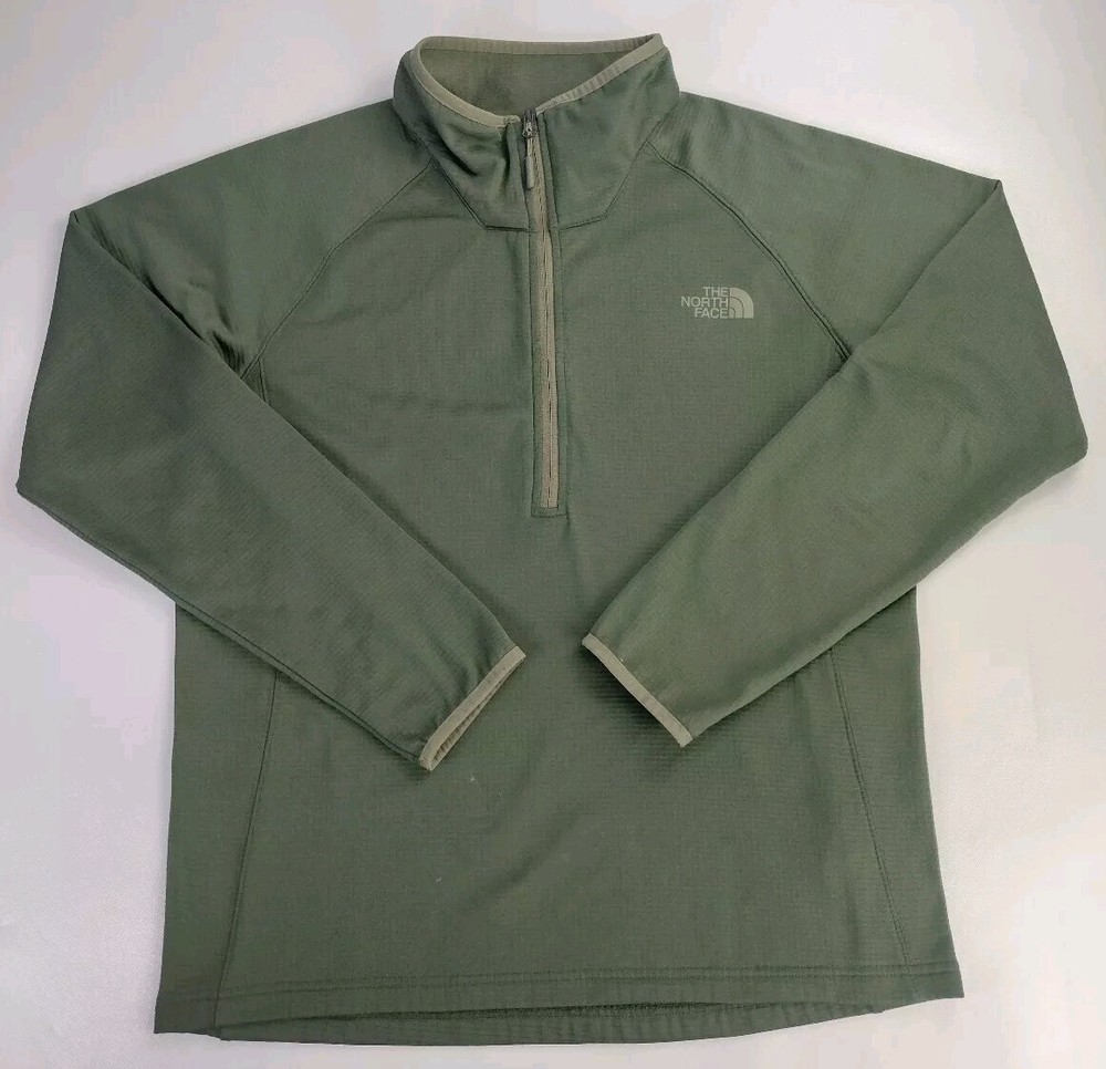 The North Face Borod 1/4-Zip Fleece Men XL Green Outdoor Pullover Sweatshirt
