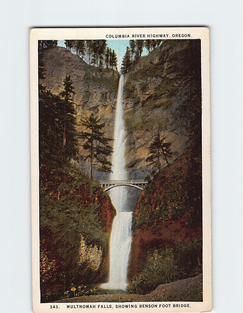 Postcard Multnomah Falls Columbia River Highway Oregon USA