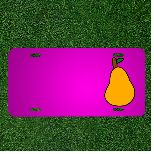 Custom Personalized Car License Plate With Add Names To Pear Fruit Plant Food