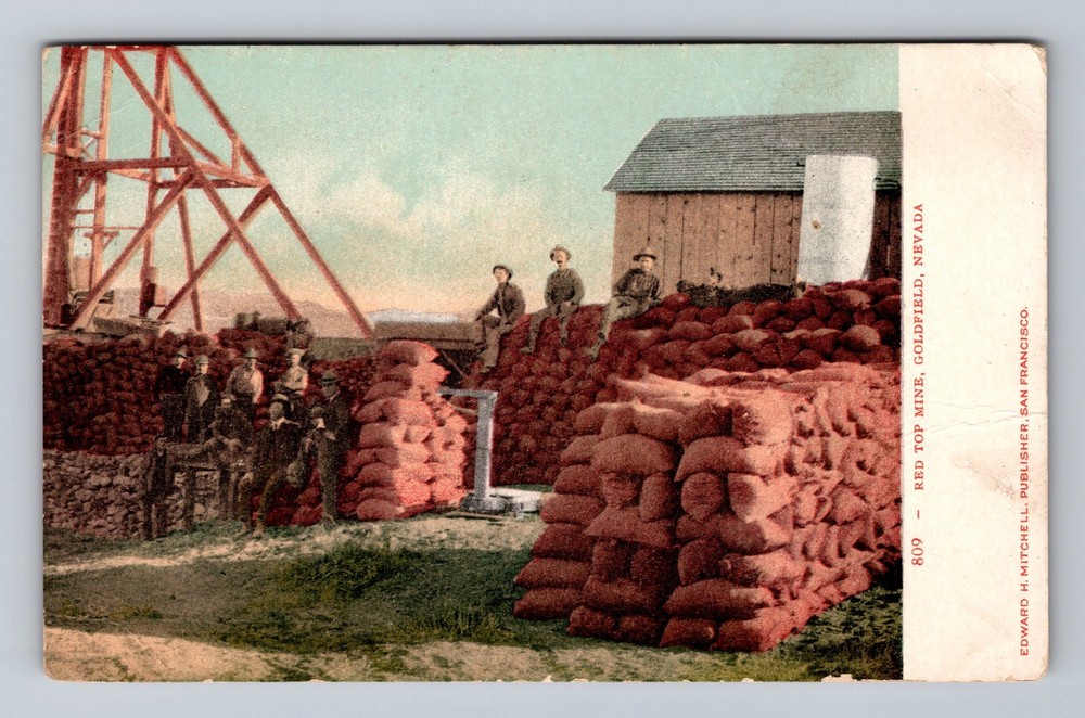 Goldfield NV-Nevada, Red Top Mine, Vintage Postcard Standard Souvenir Postal PC