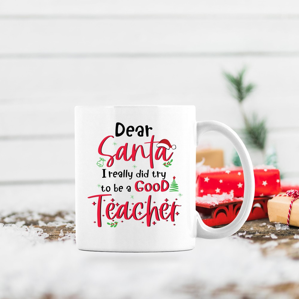 Christmas Gift Mug For Teachers from Santa Holiday Cheer