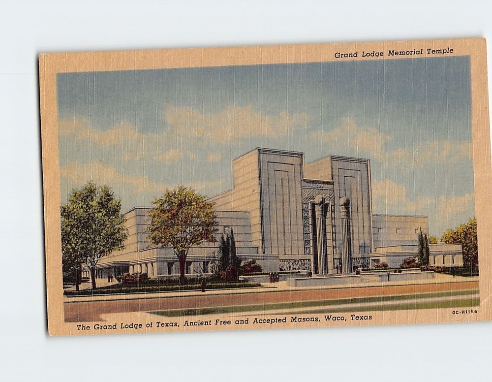Postcard Grand Lodge Memorial Temple The Grand Lodge of Texas Waco Texas USA