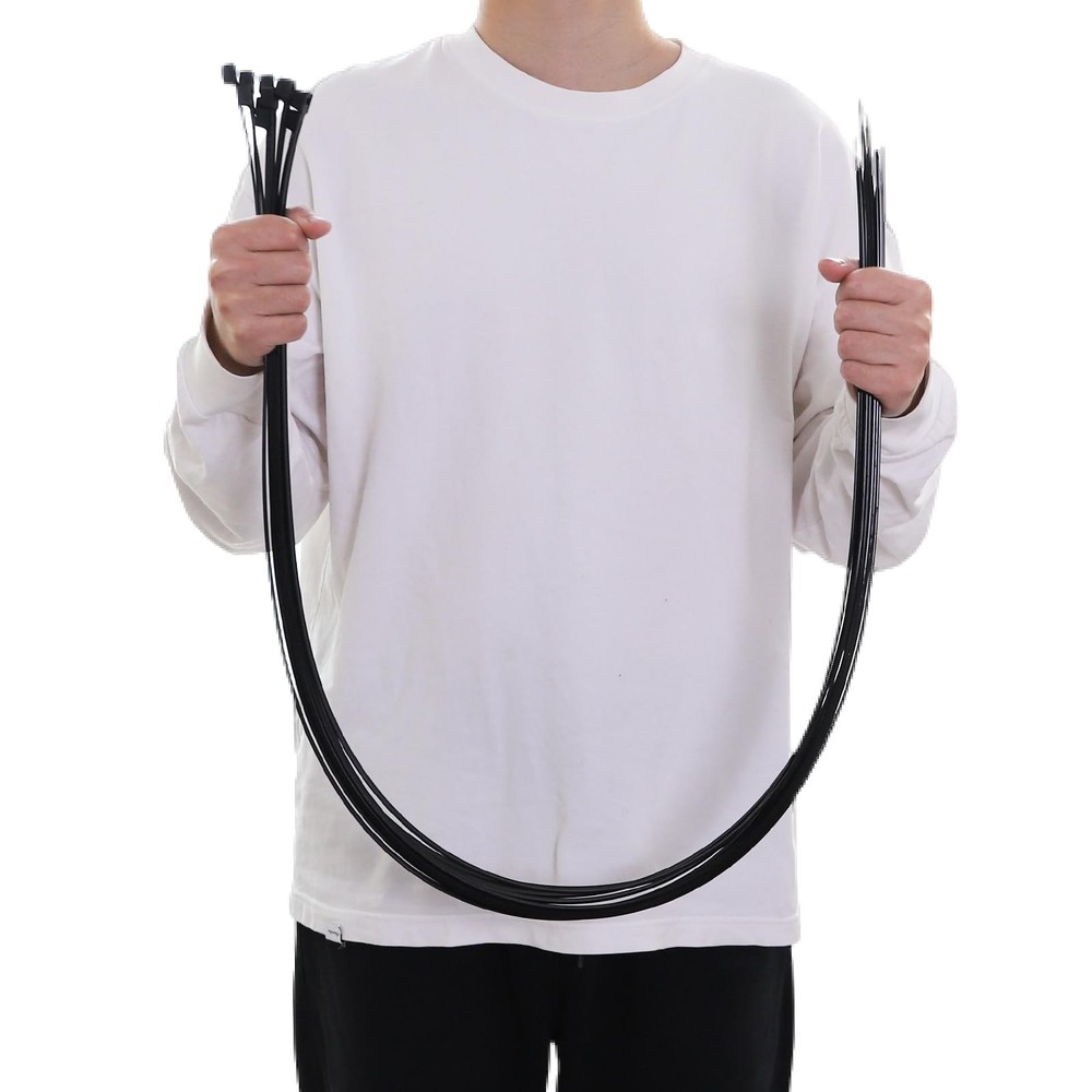 Extra Large 12-Piece Black 60-Inch Heavy Duty Zip Ties with 2-Inch Width