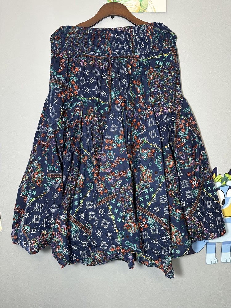 Chelsea & Theodore Women Size M Skirt 100% Cotton Boho Classic Stretch Waist