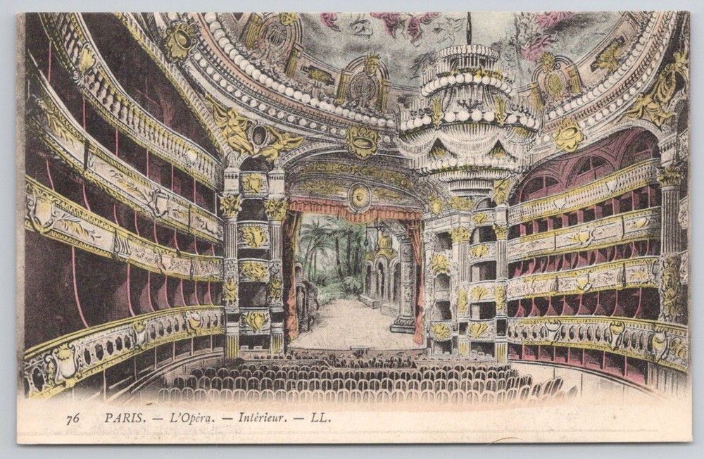 Paris France L'Opera Interior Palais Garnier Vintage Postcard LL #76