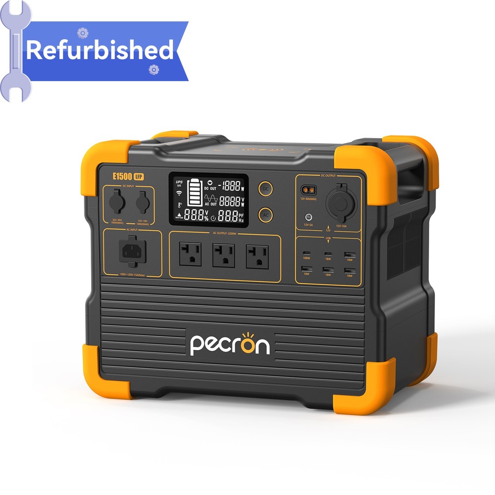 PECRON E1500LFP 2200W Portable Power Station 1536Wh Solar Generator Refurbished
