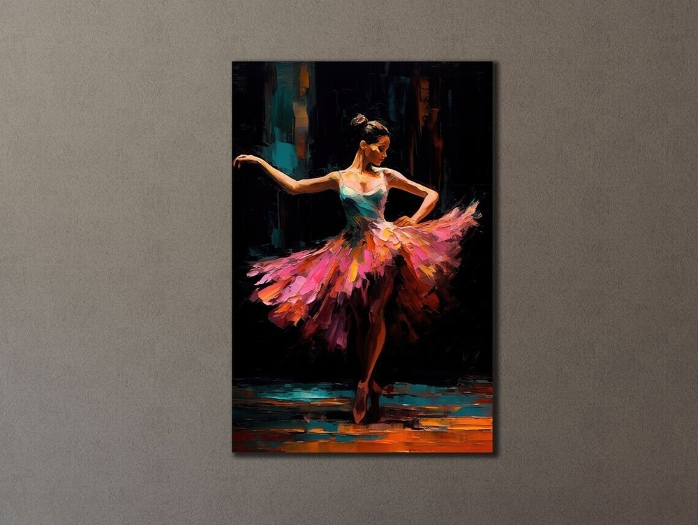 Elegant Girl Dancer Ballerina Painting Unframed Canvas Print Australian Wall Art