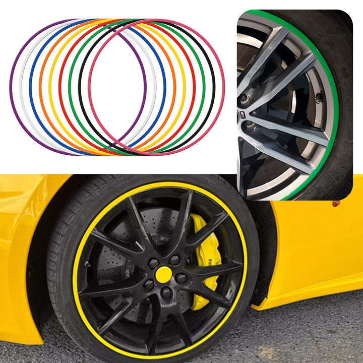 4pc 15-22In ABS Car SUV Wheel Hub Rim Trim Tire Ring Guard Strip Protector Decor