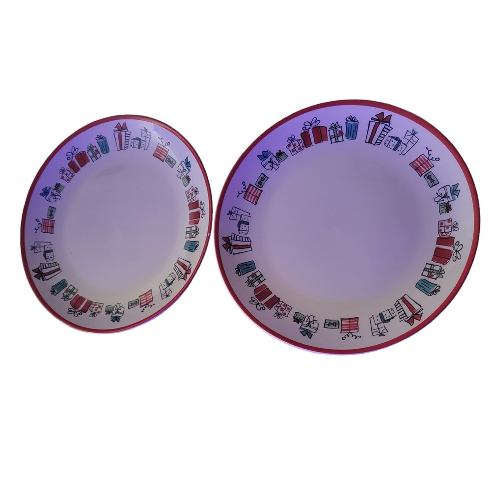 American Atelier Christmas Dinner Plates – Porcelain, 10.5