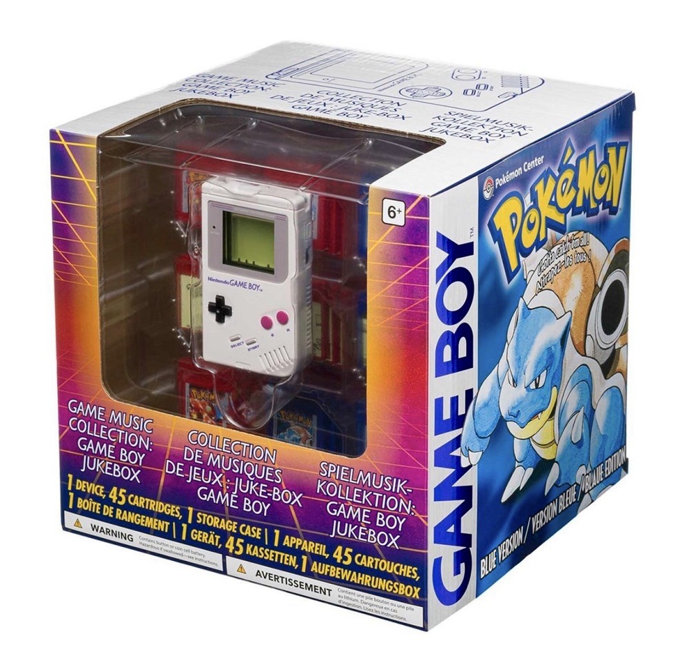 Pokemon Center Red & Pokémon Blue Game Music Collection Game Boy Jukebox In Hand