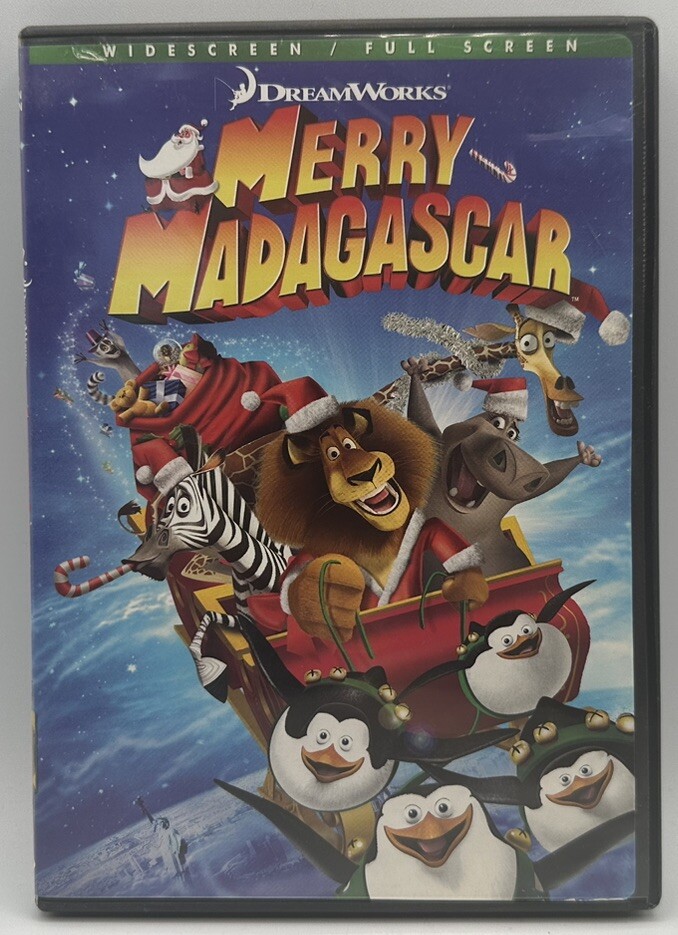 Merry Madagascar DVD Full- Screen/Widescreen Animation Great Condition 2009