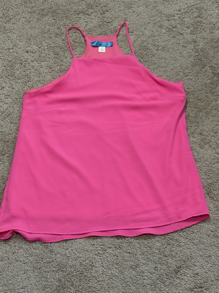 Buttons Womens Shirt Size Small Pink Lightweight Flowy Strappy Comfort