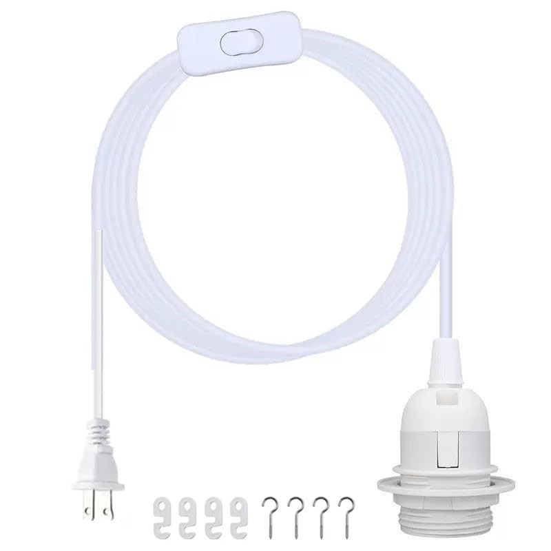 16FT Plug in Pendant Light Cord, Lamp Kit with E26/E27 Light Socket, Hanging ...