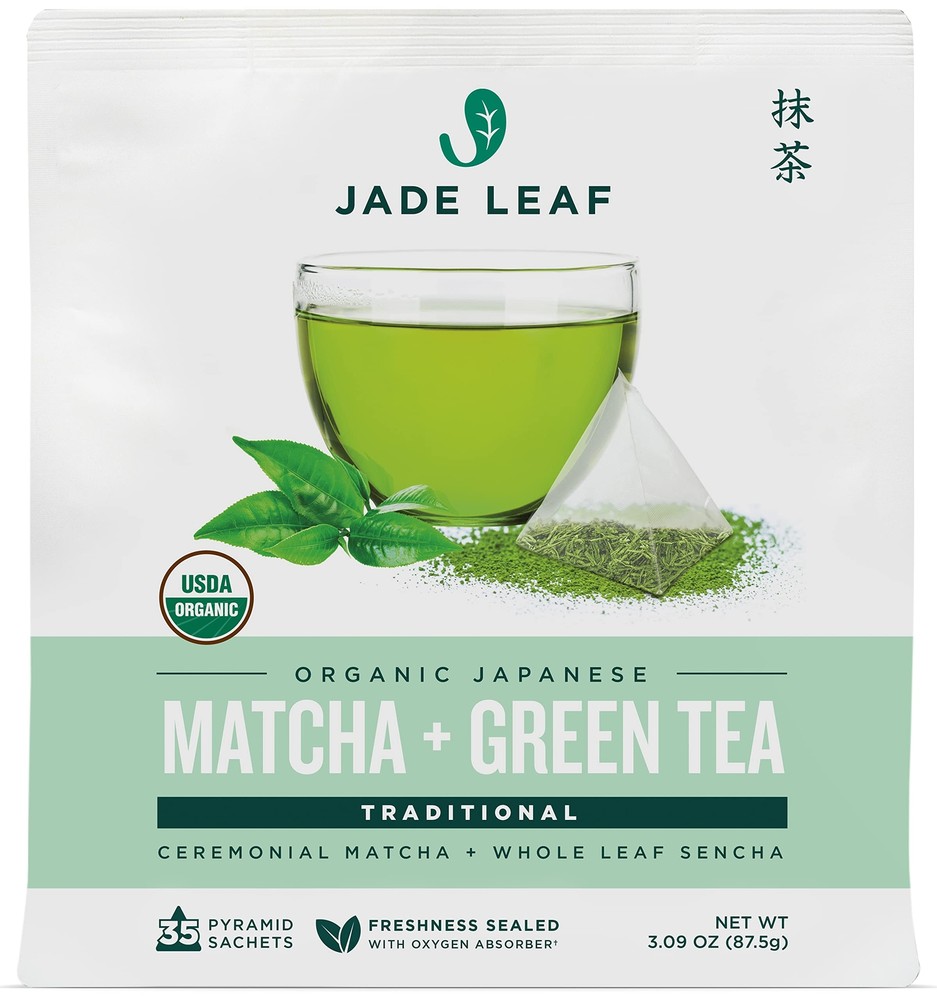 Organic Ceremonial Matcha & Whole Leaf Green Tea Bags - Traditional Blend