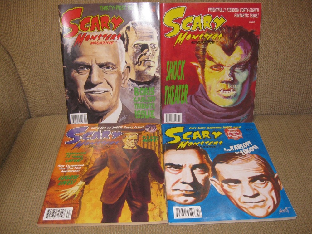 Vintage Set of 4 Early-Issue Scary Monsters Magazines, 1999-2006: Excellent!