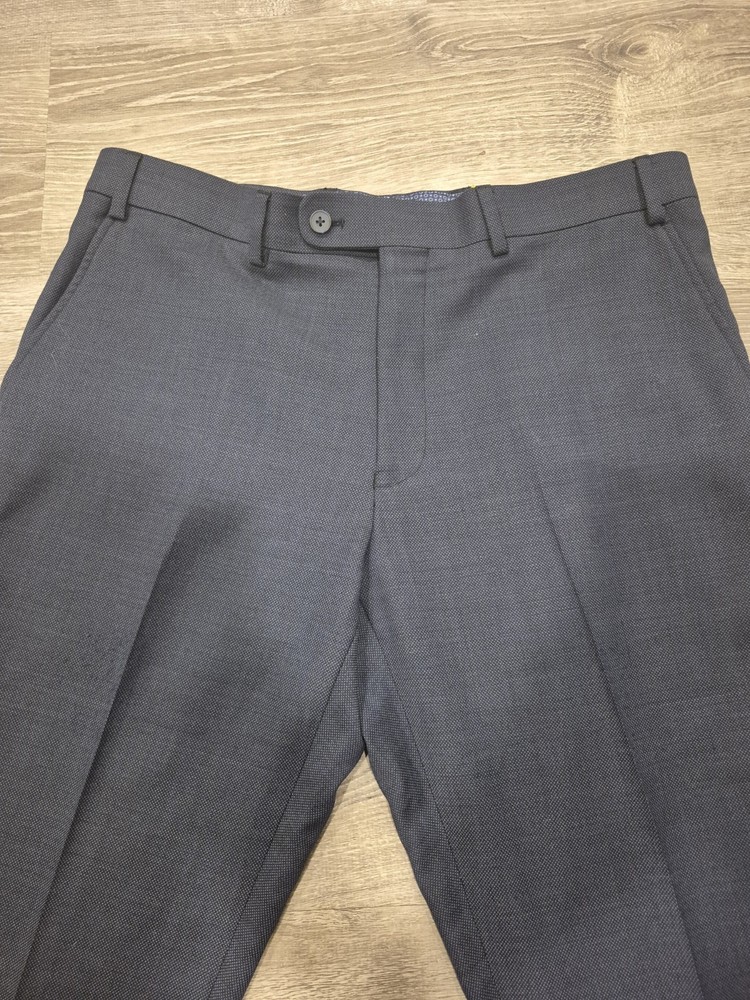Original Penguin Men's 34x32 Suit Pants Tapered Leg Stretch Wool Blend Dark Blue