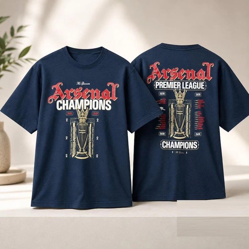 Arsenal Premier League Champions 2026 T-Shirt Gifts For Fans