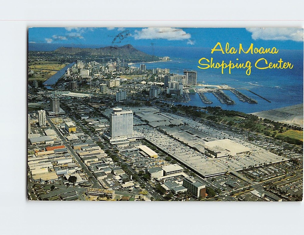 Postcard Aerial View Ala Moana Shopping Center Honolulu Hawaii USA