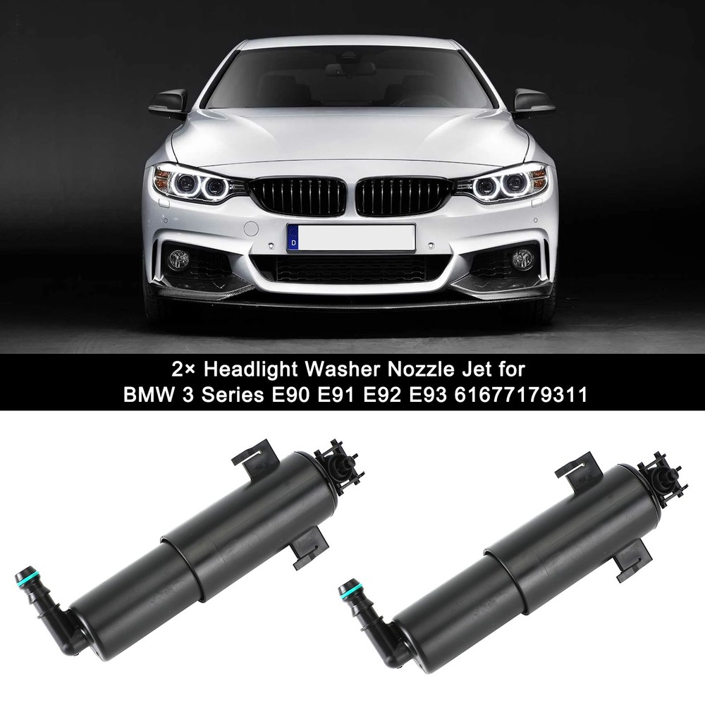 2× Headlight Washer Nozzle Jet for BMW 3 Series E90 E91 E92 E93 61677179311