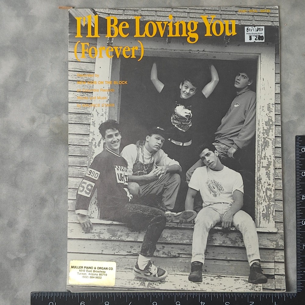 1988 New Kids On The Block I'll Be Loving You Forever Sheet Music Piano/Vocal/Gu