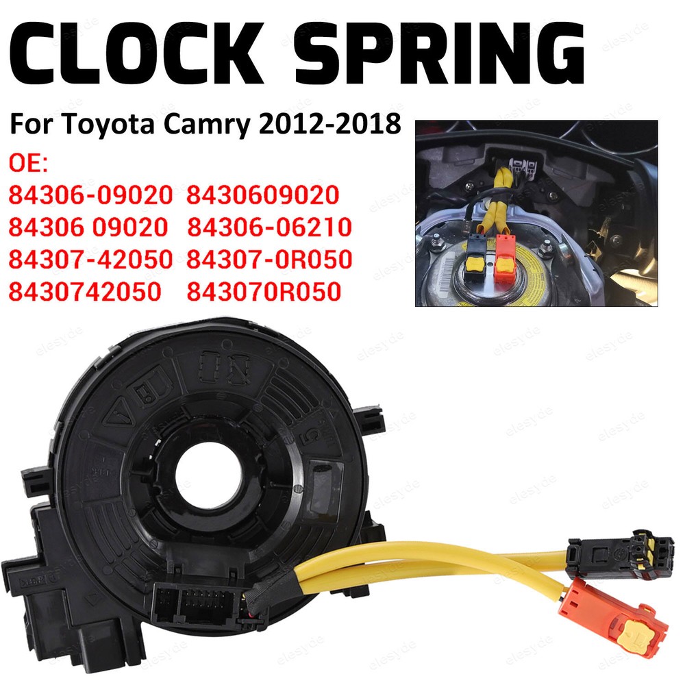 Spiral Cable Clock Spring for 2012-2018 Toyota Camry 2 5L 3 5L OEM 84306 09020