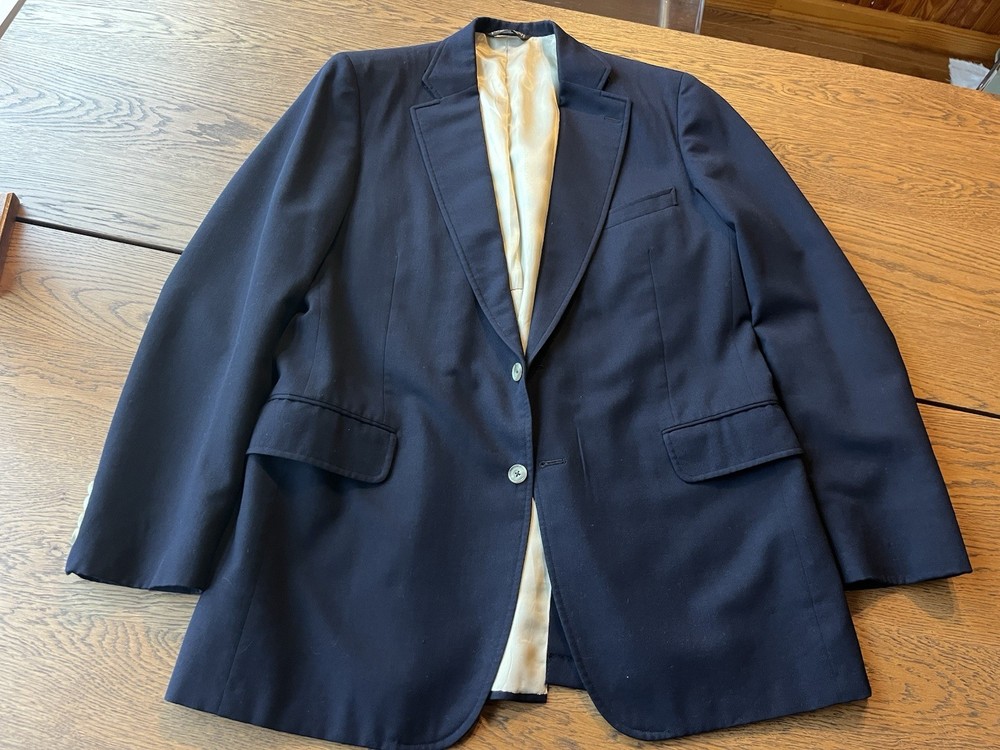 Beautiful Vintage Paul Stuart Blazer Navy 42L Tall Two Button Jacket