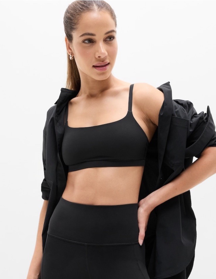 Athleta Bodymove scoop bralette- small D/DD- black- nwot