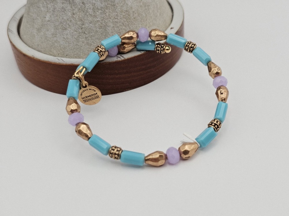 Alex and Ani Seabed Beaded Turquoise Wrap Bangle Bracelet ✨️🎁