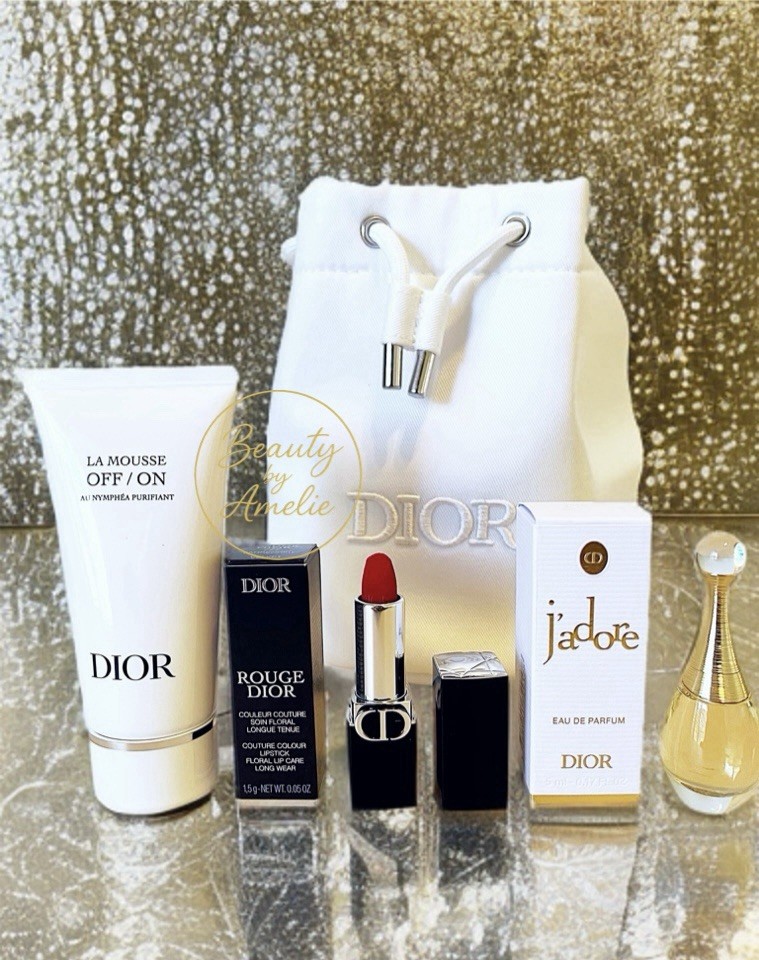 Dior Cosmetics 4pc Gift Set Christian Dior Pouch & Beauty Lot Travel NEW