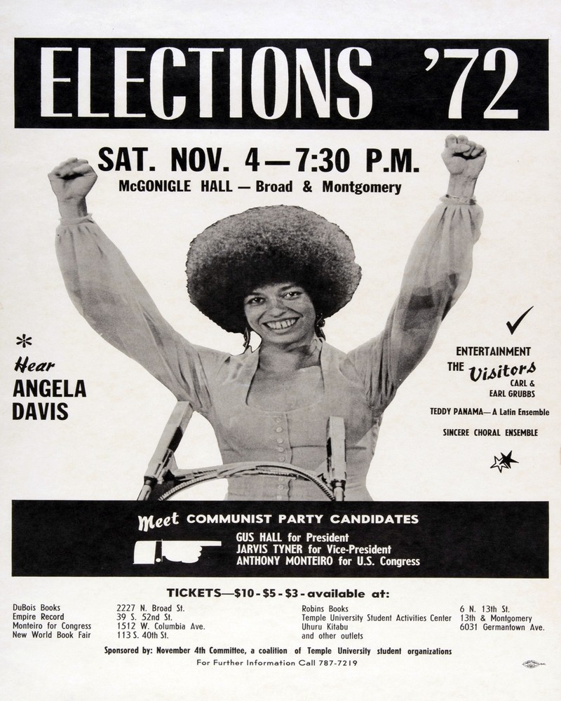 Decoration Poster.Home room art.Interior design.1972 Elections Angela Davis.7426