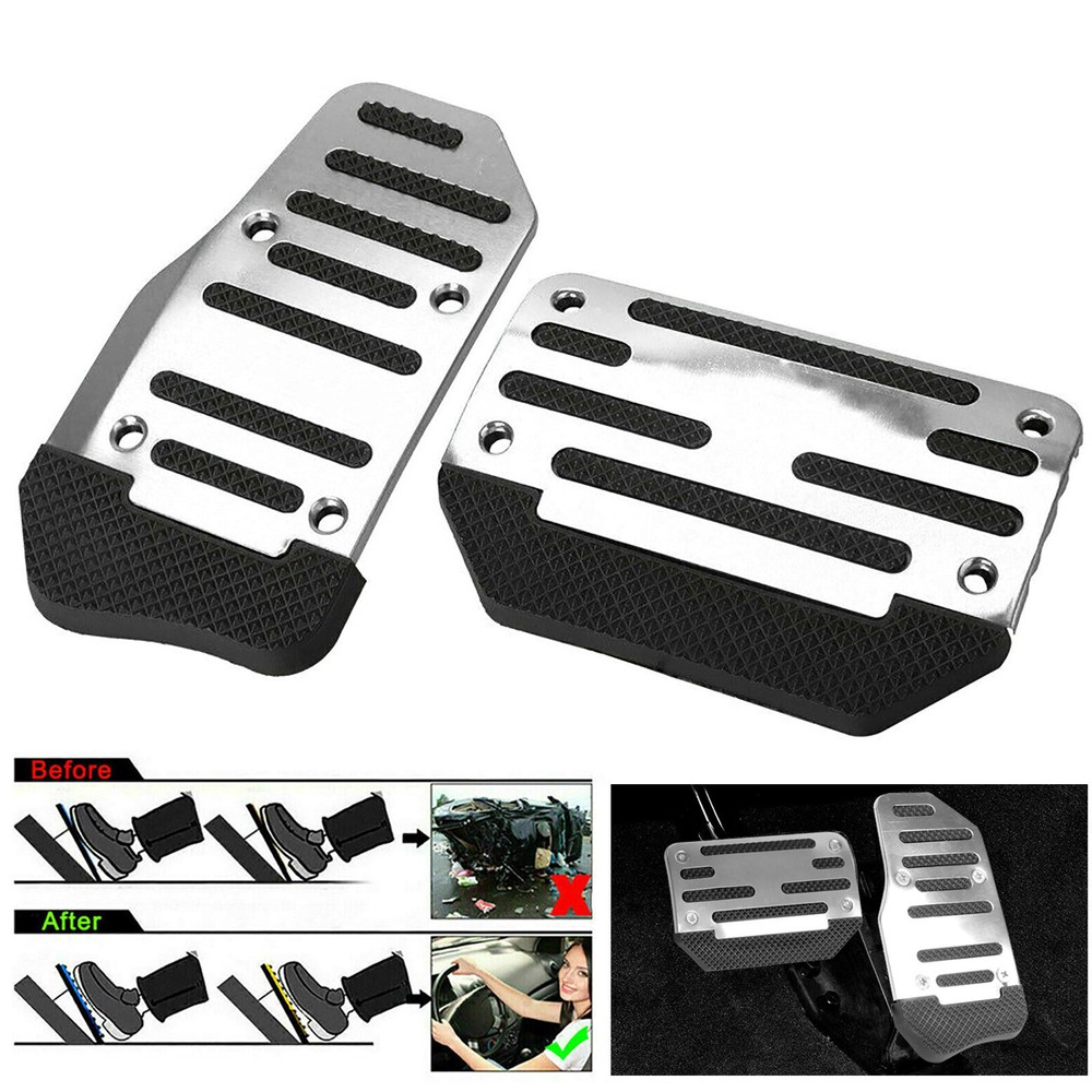 Silver Non-Slip Auto Gas Brake Pedal Cover for Cars