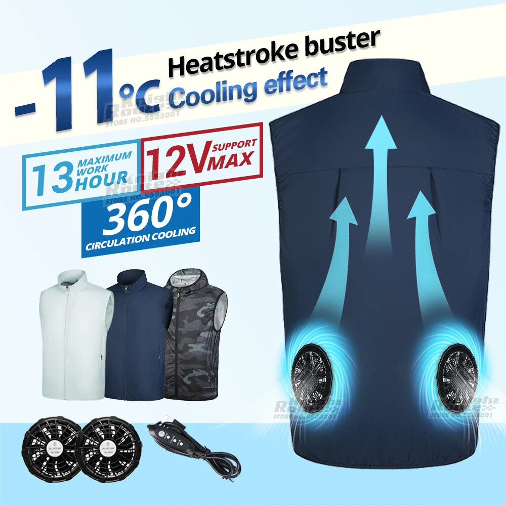2024 Fan Vest Summer Motorcycle Jackets Women Working Vest Camping USB Charging
