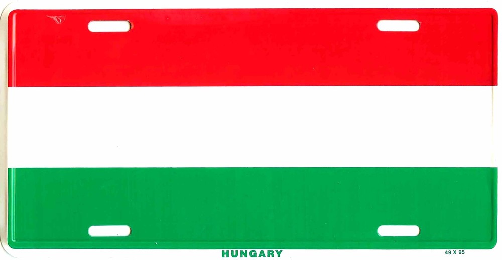 HUNGARY COUNTRY FLAG EMBOSSED METAL LICENSE PLATE AUTO CAR TAG NEW #828