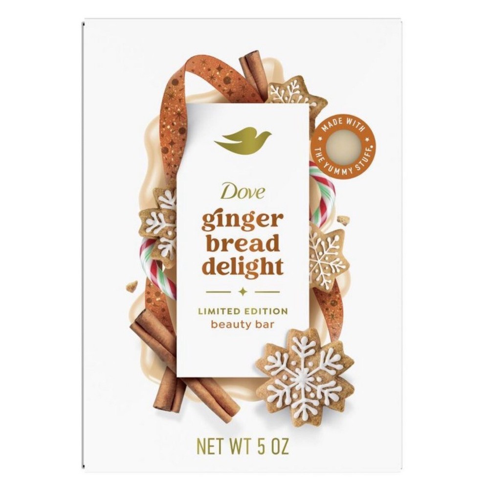 Dove Holiday Treats Beauty Bar Soap, Gingerbread Delight, Limited Edition, 5oz