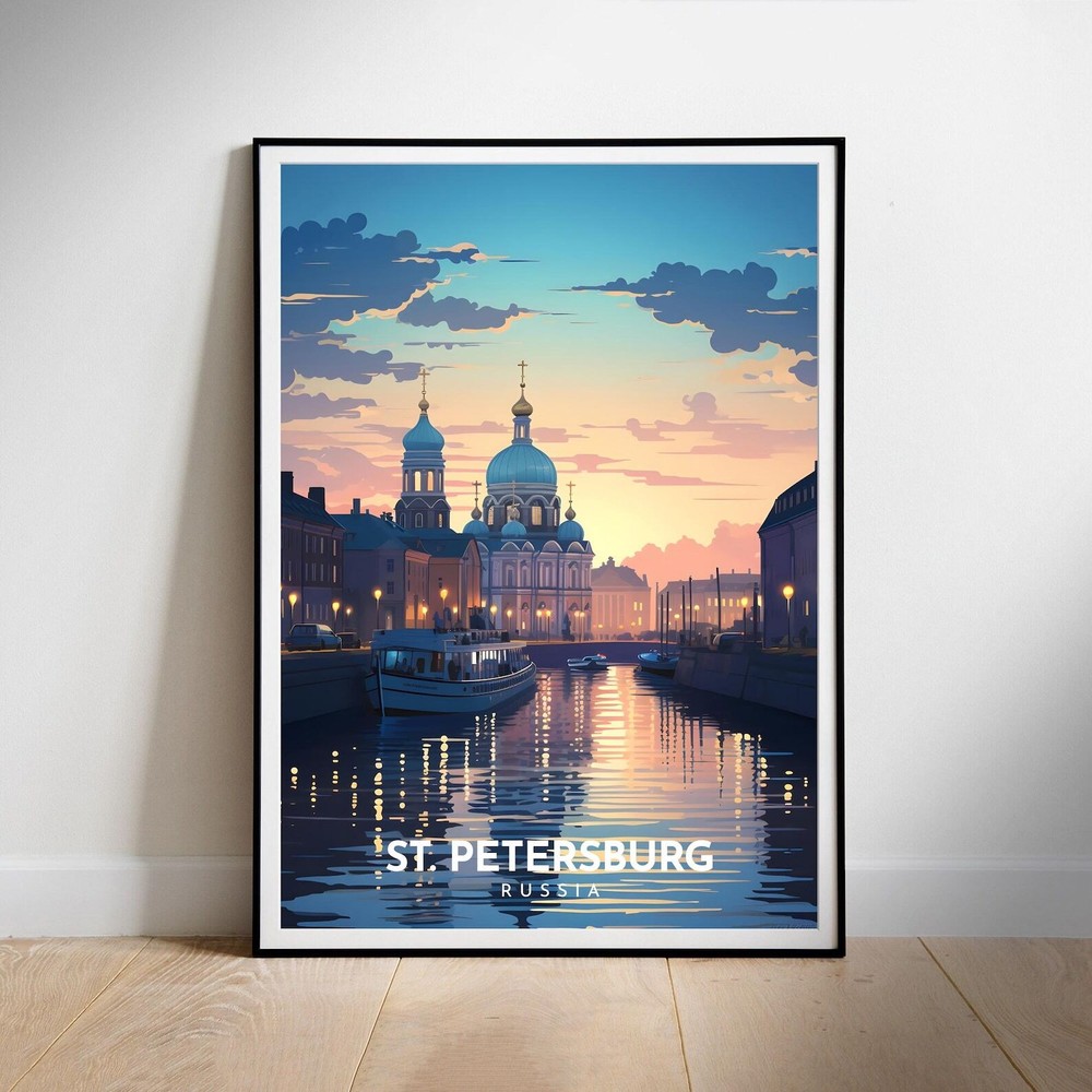 Russia Travel Poster Wall Art St Petersburg Instant Hanging Decor New Home Gift
