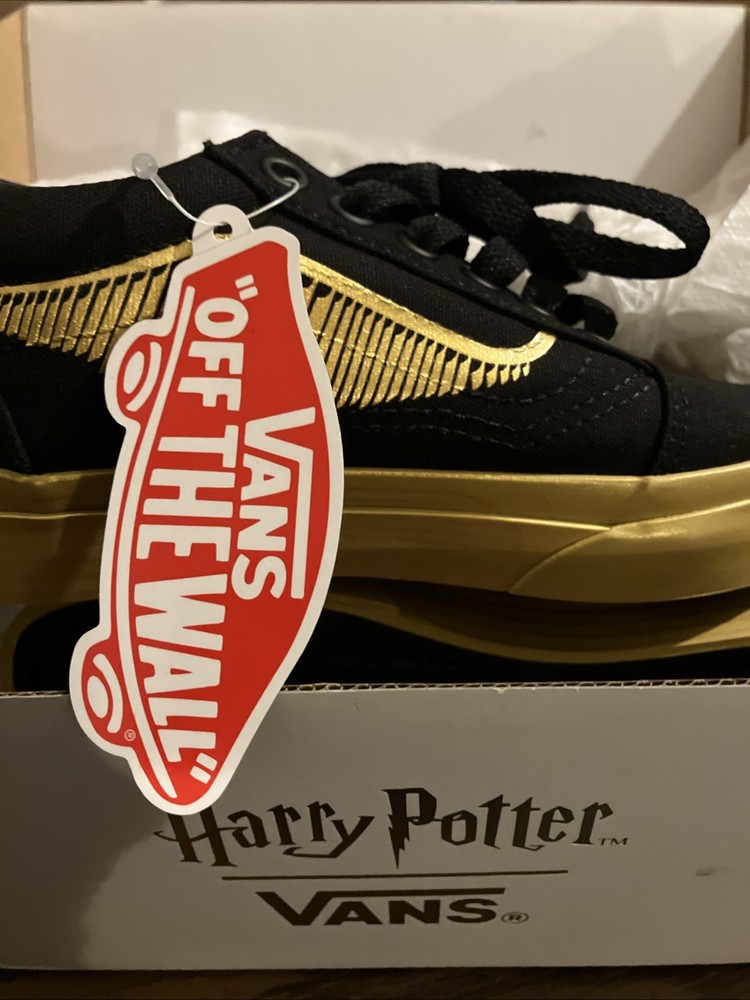 New harry potter vans old skool golden stitch Size 13 Kids New In Box With Tags