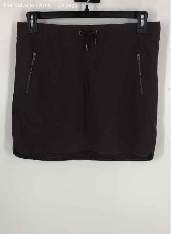 Athleta Womens Brown Drawstring Activewear Zip Pockets Athletic Skort Size M