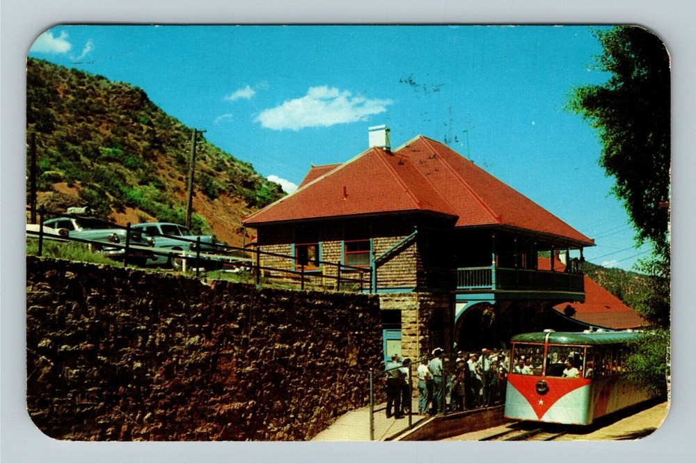 Manitou Springs CO-Colorado, Passengers Boarding Cog Train Chrome c1963 Postcard