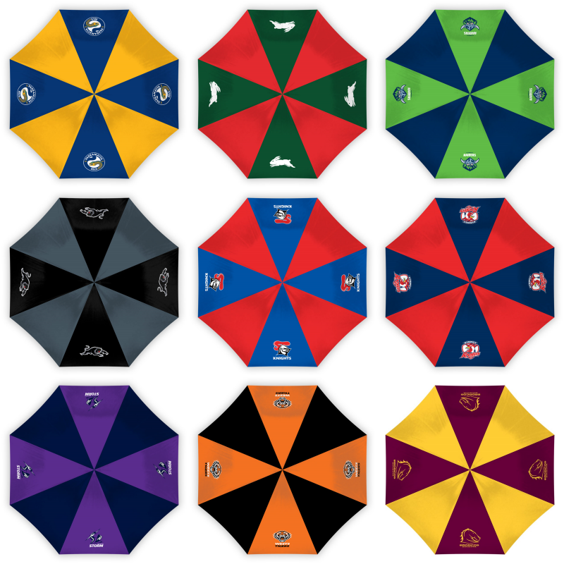 NRL Team Compact Umbrella for Man Cave Fathers Day Birthday Winter Footy Gift