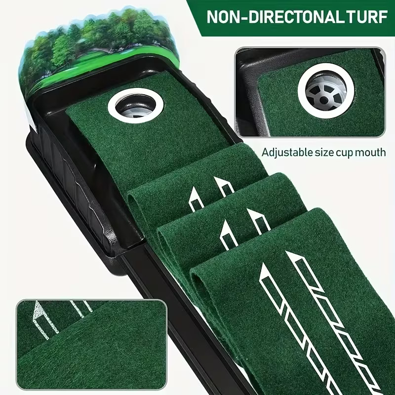Putting Matt for Indoors, Putting Green, Golf Putting Mat with Ball Return US