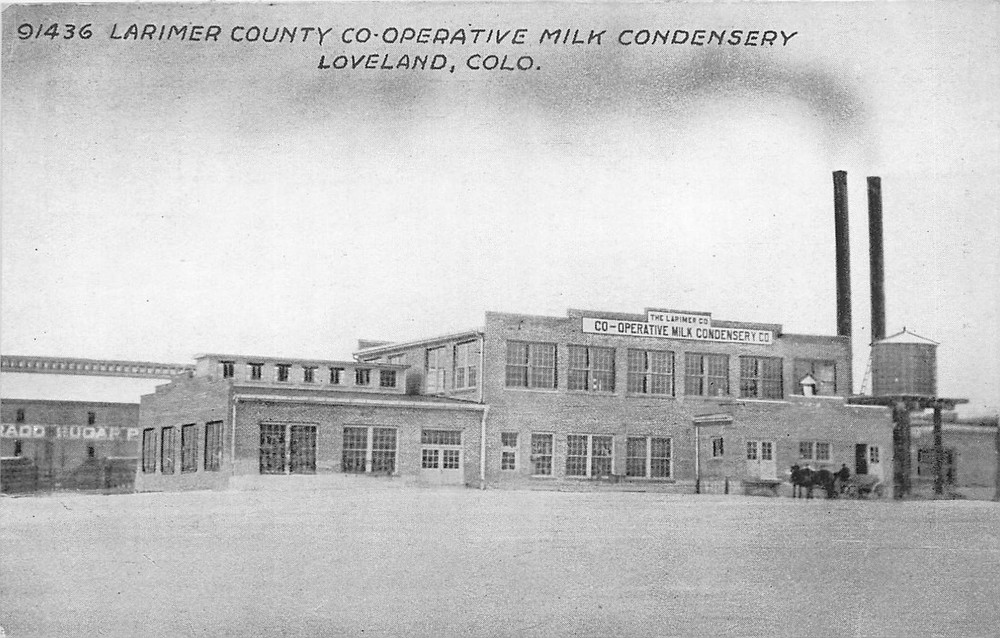 c1910 Loveland Colorado Larimer Milk Condensery occupation Postcard 26-3059