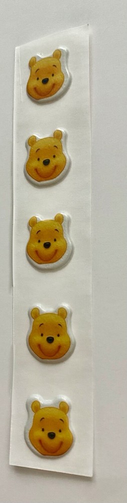 Vintage Puffy Scented Scratch N Sniff Winnie The Pooh Vinyl head Stickers