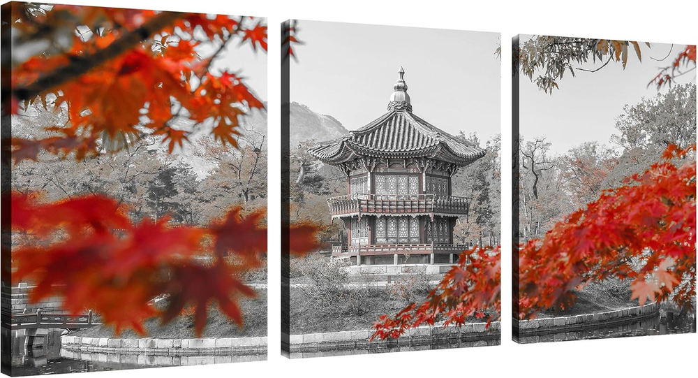 Korean Landscape Wall Art Canvas Gyeongbokgung Palace Architecture Pictures New