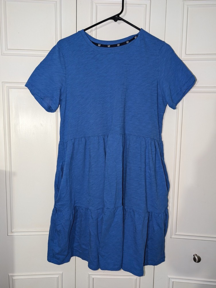 Gap Blue Short Sleeve Knee Length Dress Size Medium